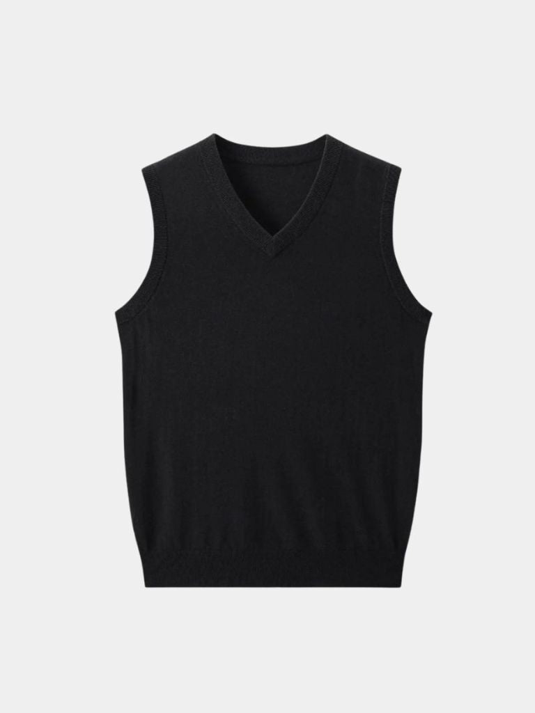 100% Cashmere V Neck Knit Vest - Casa Laro CASA LARO
