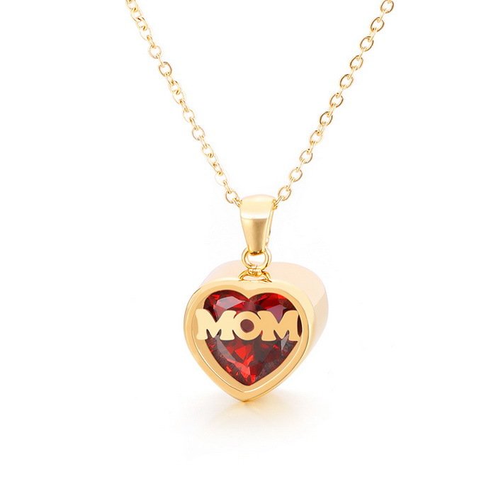 Personalized Heart Cut Pendant Necklace For Mom Dazzleyesjewelry