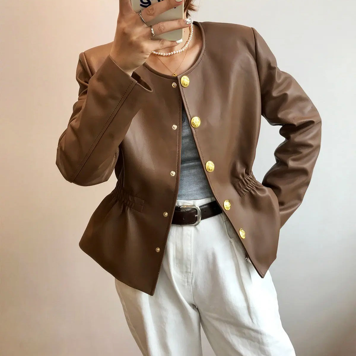 Aurelia Genuine Leather Biker - Jacket CASA LARO