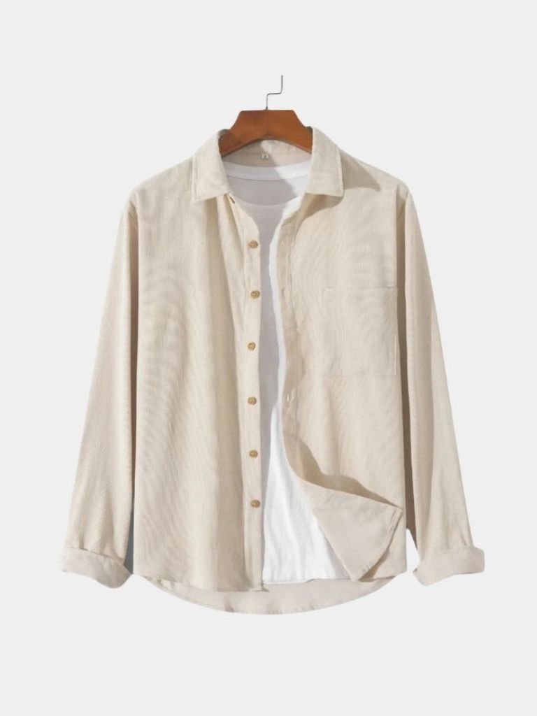 Casual Solid Corduroy Shirt - Casa Laro CASA LARO
