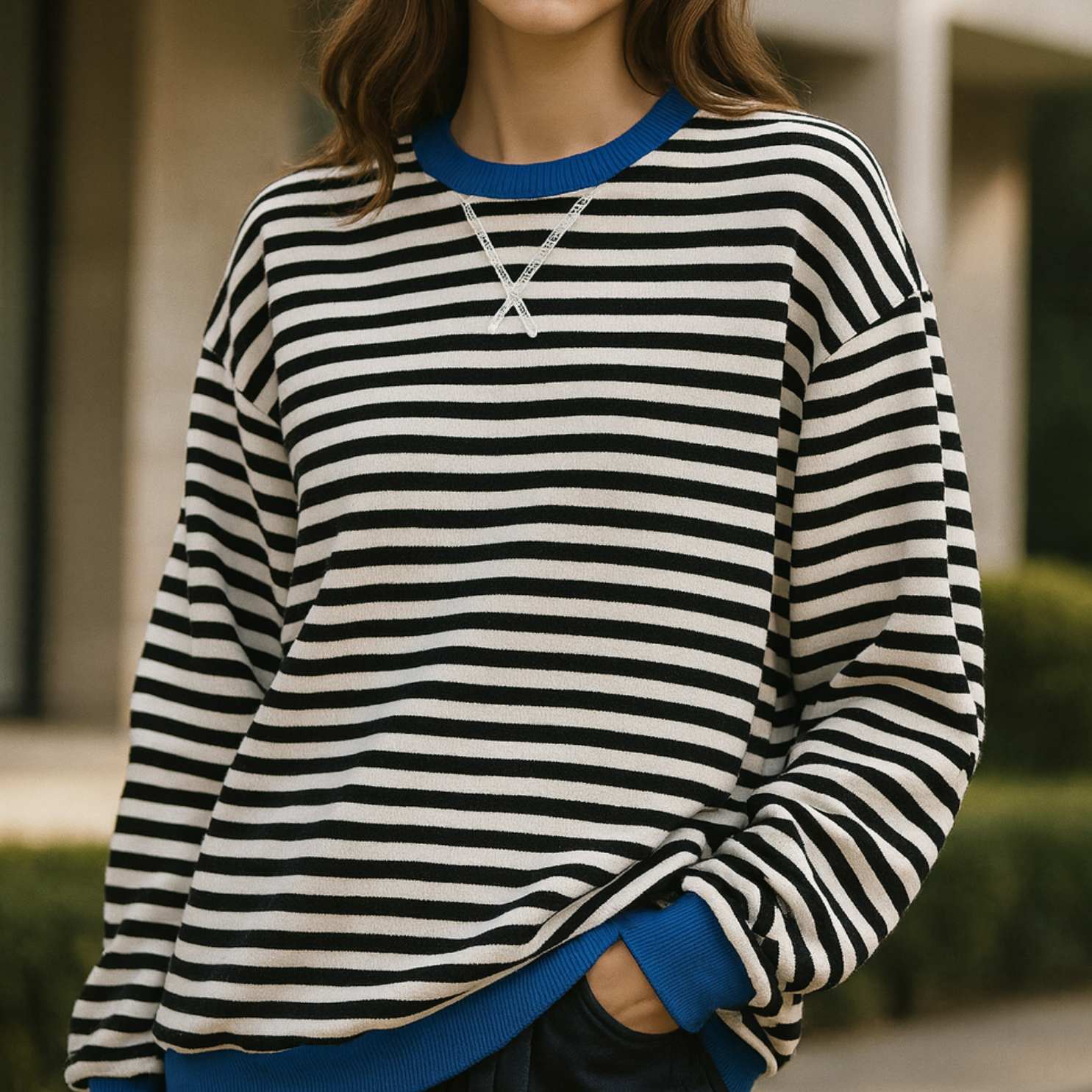 Dahlia - Striped Cotton Sweater CASA LARO WOMEN