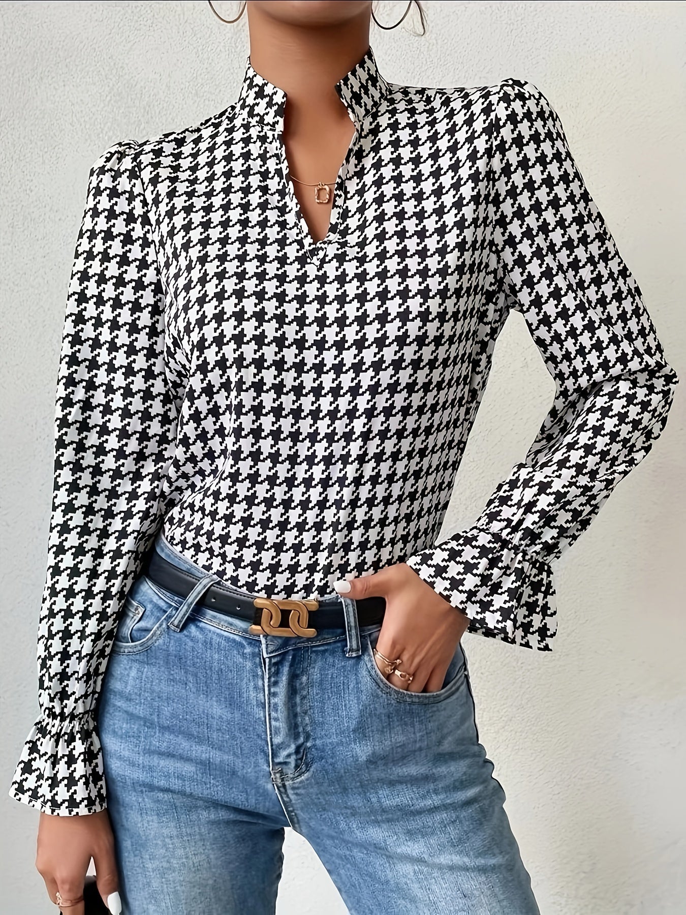 Houndstooth Print - Blouse CASA LARO
