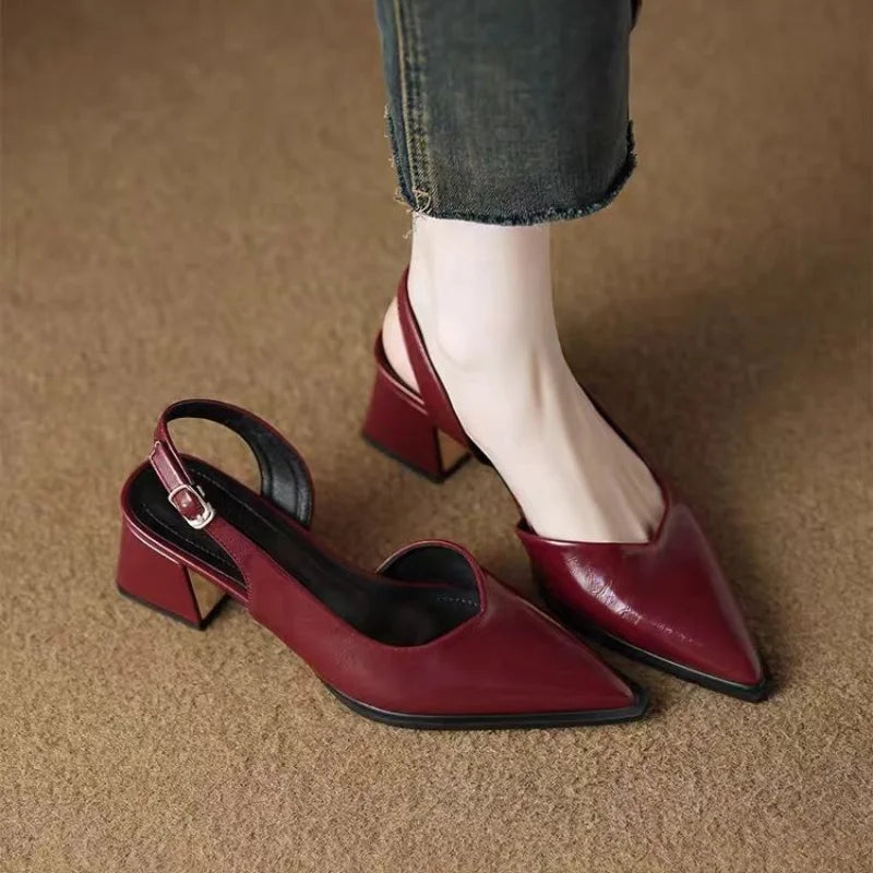 Leather Pointed Stiletto - Heels CASA LARO WOMEN
