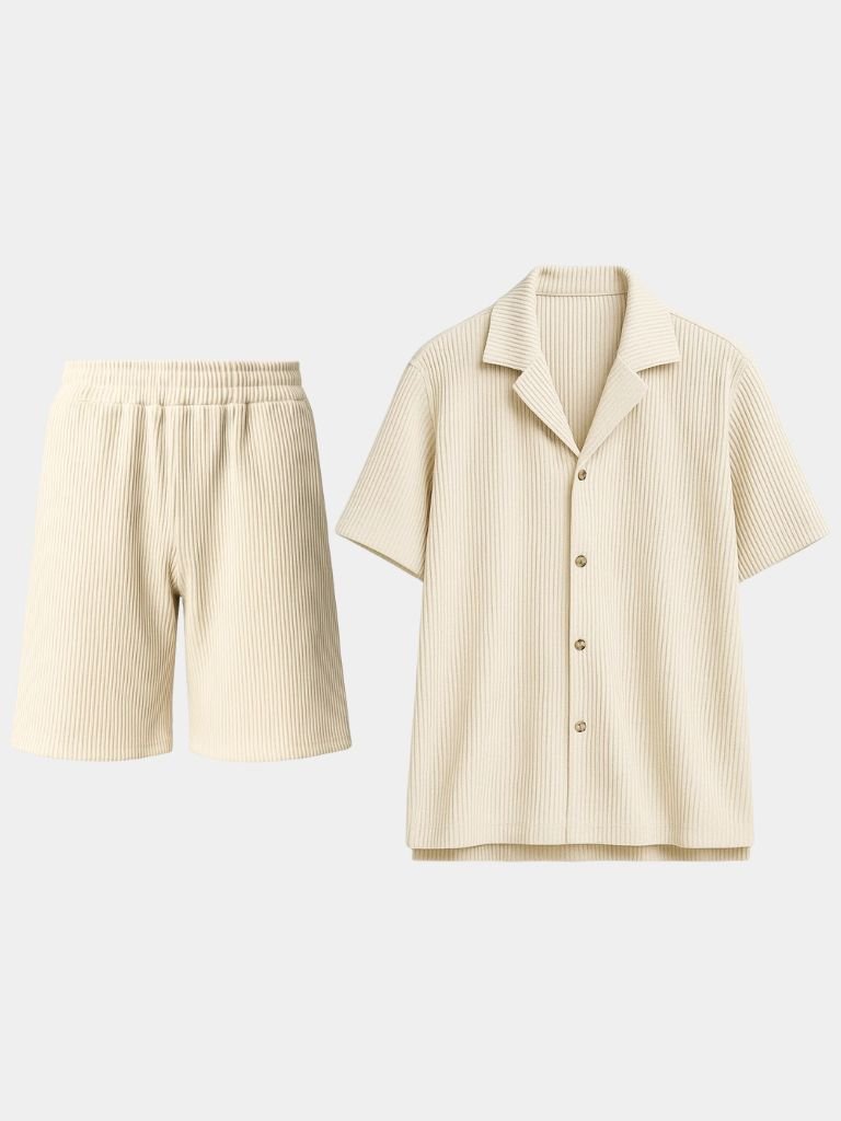 Minimalist Corduroy Set Shorts and Shirt - Casa Laro CASA LARO