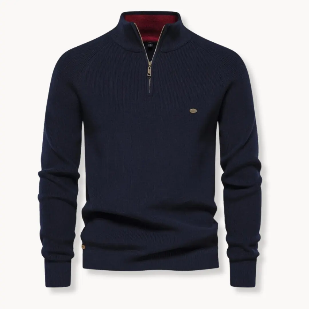 Moss Green Quarter Zip - Sweater CASA LARO