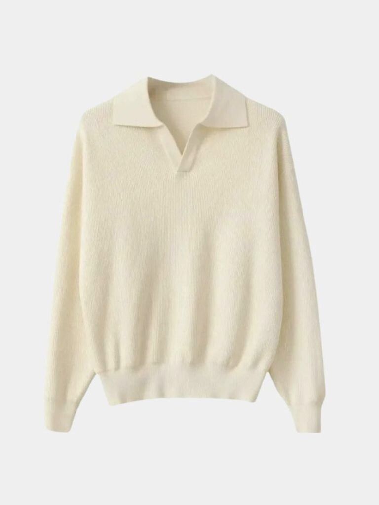 Essential V-Neck Polo Sweater - Casa Laro CASA LARO