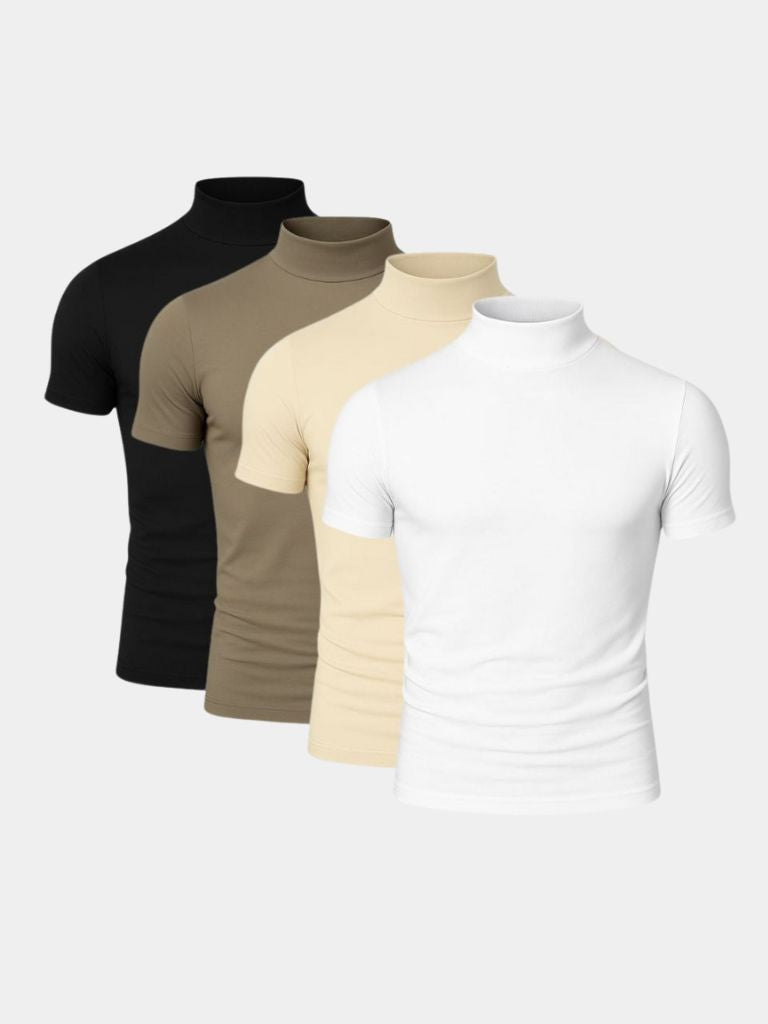 Solid Casual Turtle Neck T-Shirt - Casa Laro CASA LARO
