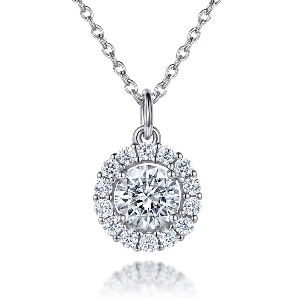 Round Cut Halo Pendant Necklace Shineofidamond