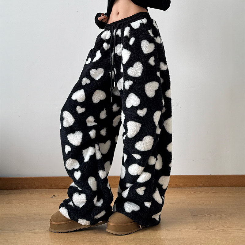 Plush Heart Print - Trousers CASA LARO