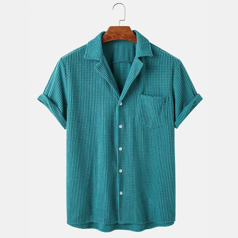 Textured Waffle-Knit - Shirt CASA LARO MEN