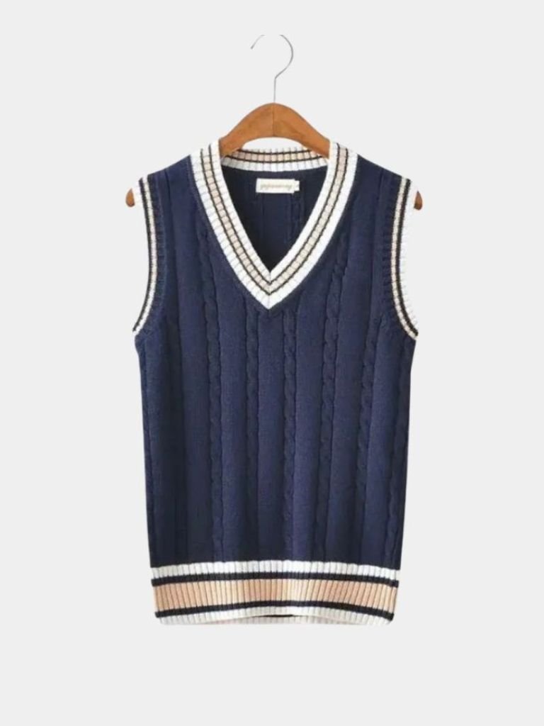 V Neck Elegant Knit Vest - Casa Laro CASA LARO