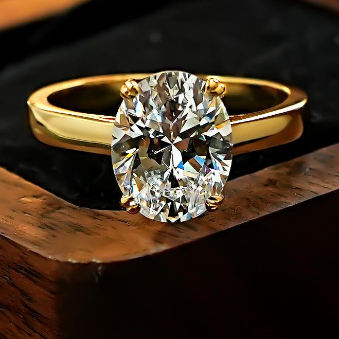 Thin Band Design Oval Cut Engagement Ring Engagement Ring shineofdiamond