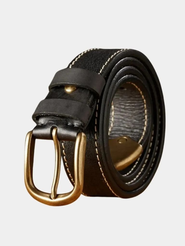 Vintage Leather Thickened Belt - Casa Laro CASA LARO