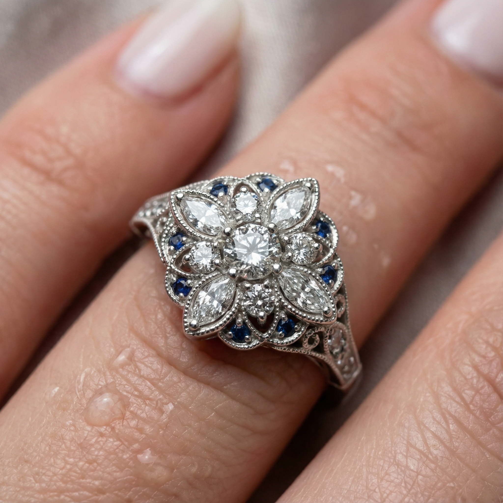 Flower-Design-Engagement-Ring CASA LARO
