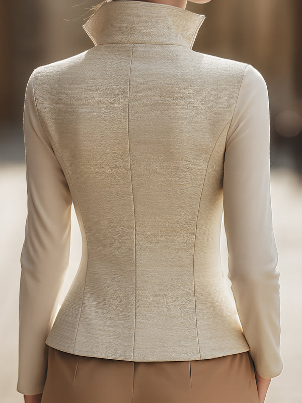 Ladies Stand Collar Zipper Jacket WJJ
