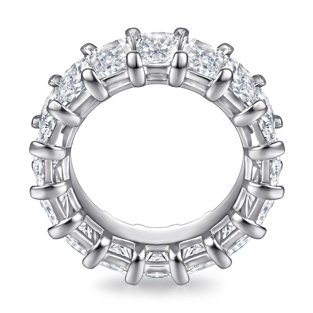 Radiant Cut Eternity Sterling Silver Wedding Band shineofdiamond