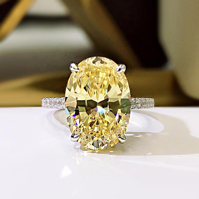Oval Cut 4 Prong Eternity Engagement Ring Shineofidamond