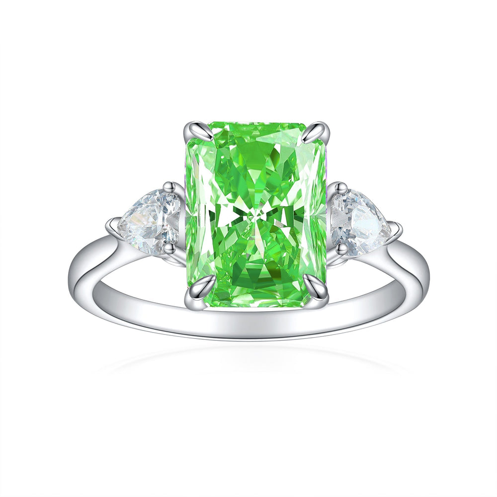 4.0CT Three Stone Pink Sterling Silver Engagement Ring (Multi Color Available) shine of diamond