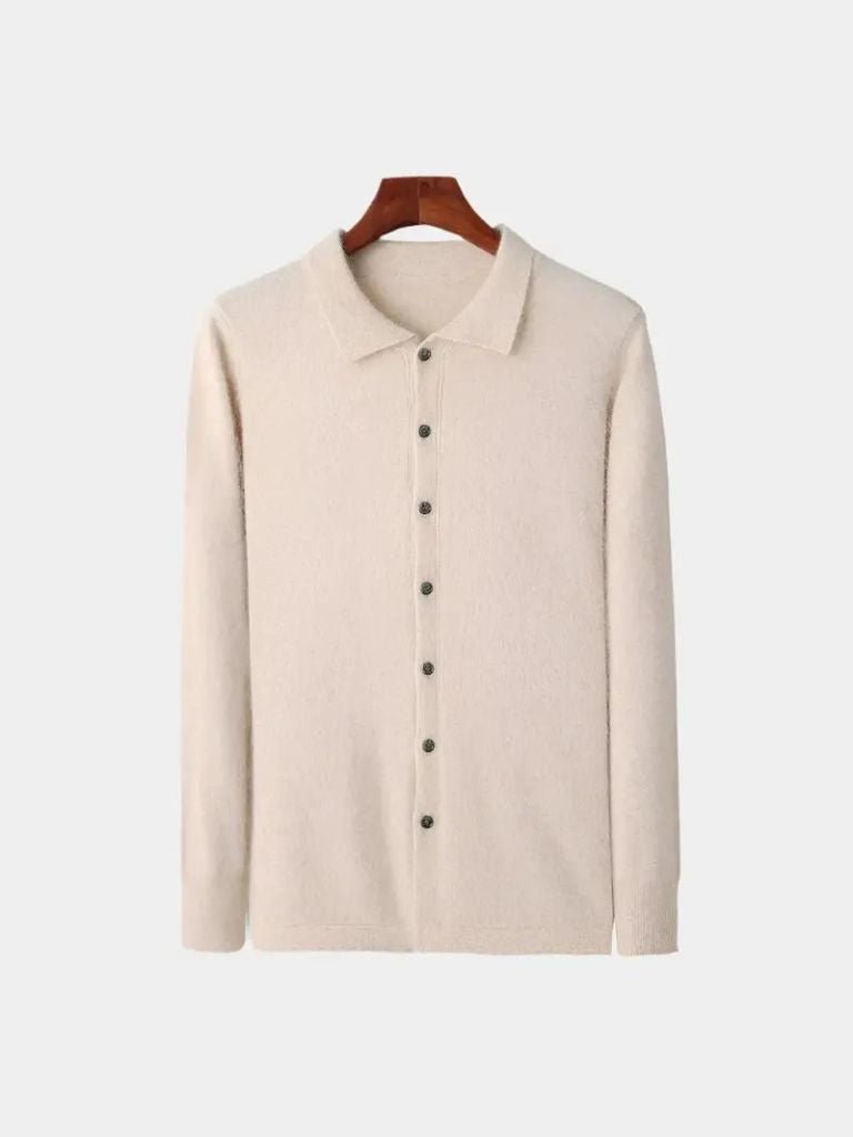 100% Cashmere Polo Cardigan - Casa  Laro CASA LARO