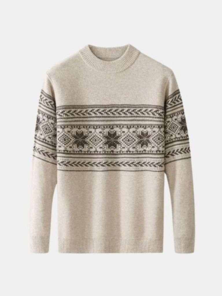 100% Wool Fair Isle Pullover Sweater Jumper - Casa  Laro CASA LARO