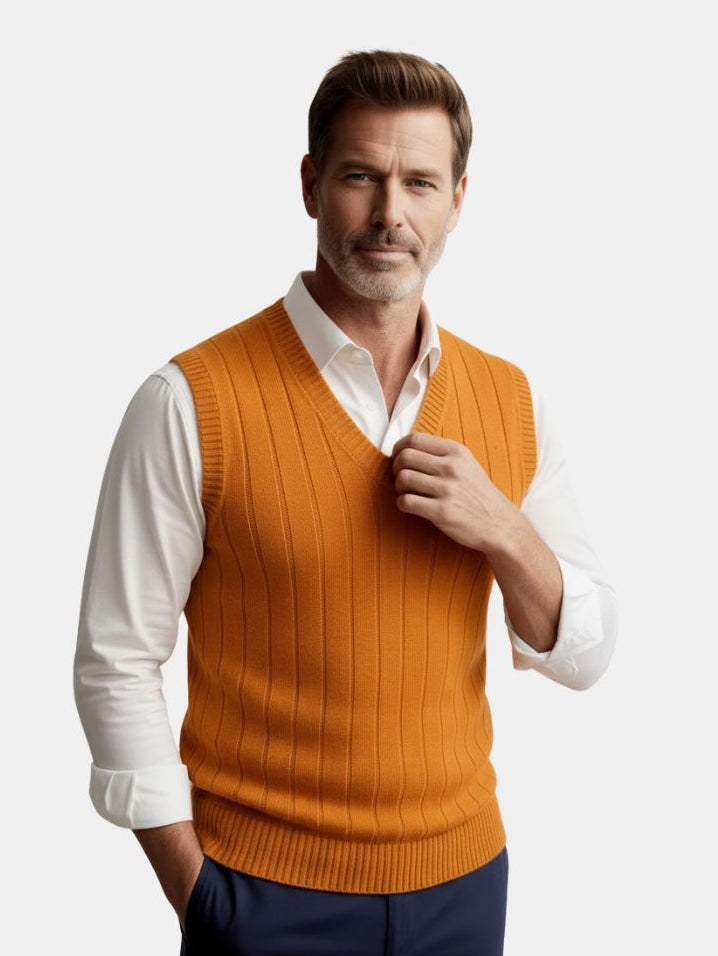 100% Merino Wool Pullover Sweater Vest - Casa  Laro CASA LARO