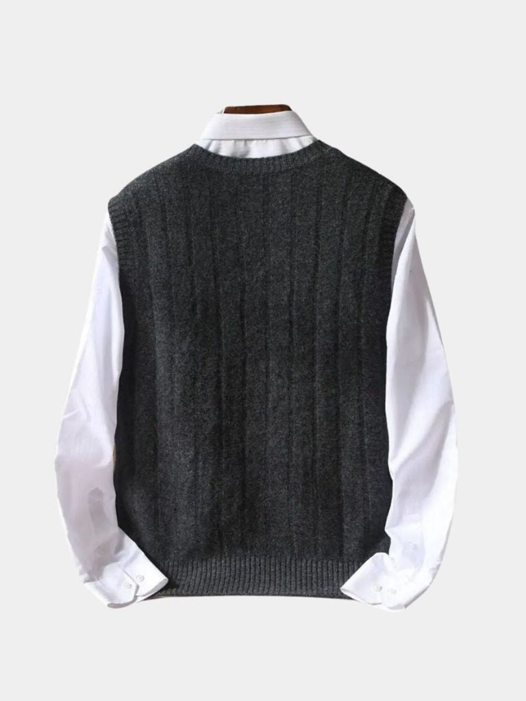 100% Merino Wool Pullover Sweater Vest - Casa  Laro CASA LARO