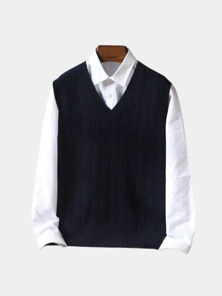 100% Merino Wool Pullover Sweater Vest - Casa  Laro CASA LARO