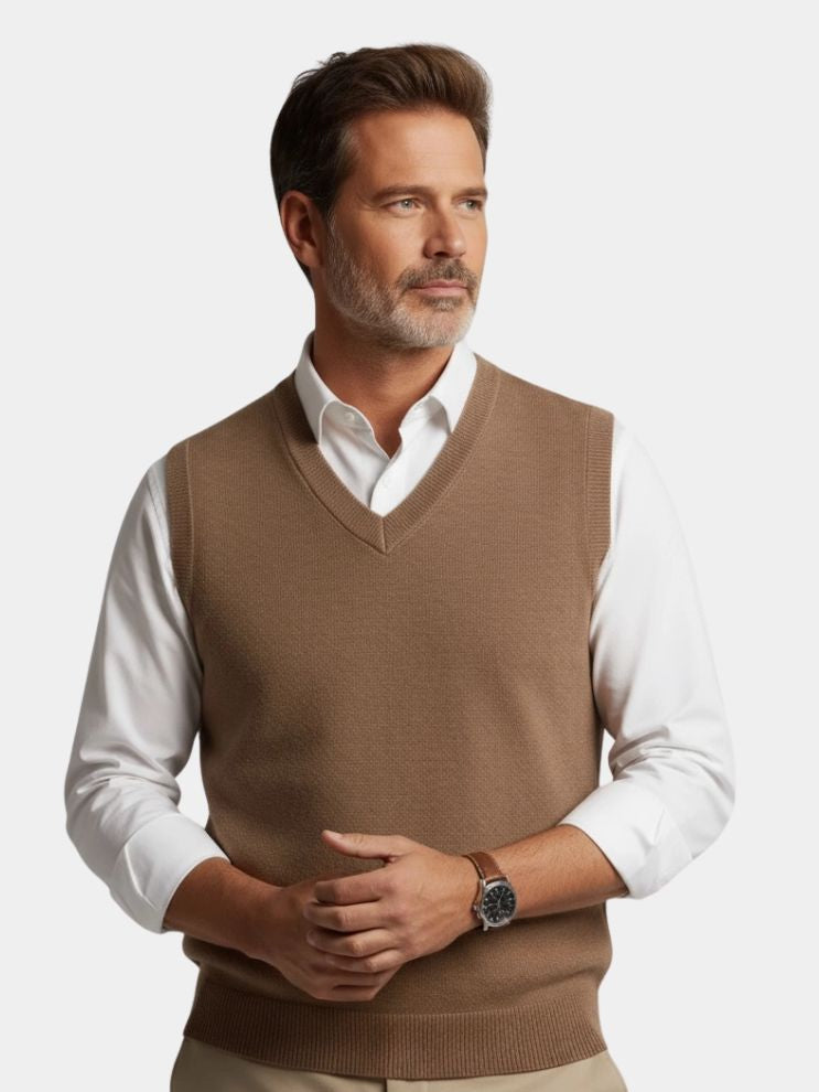 100% Merino Wool Sweater Vest - Casa  Laro CASA LARO
