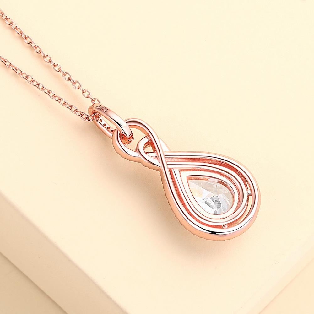 Halo Pear Cut Infinity Pendant Necklace Shineofidamond