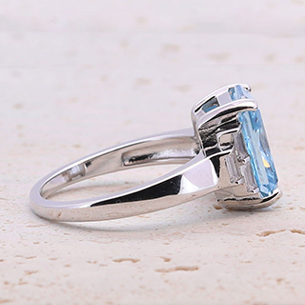 4.0CT. Radiant Cut Sterling Silver Engagement Ring (Multi Color Available) shine of diamond