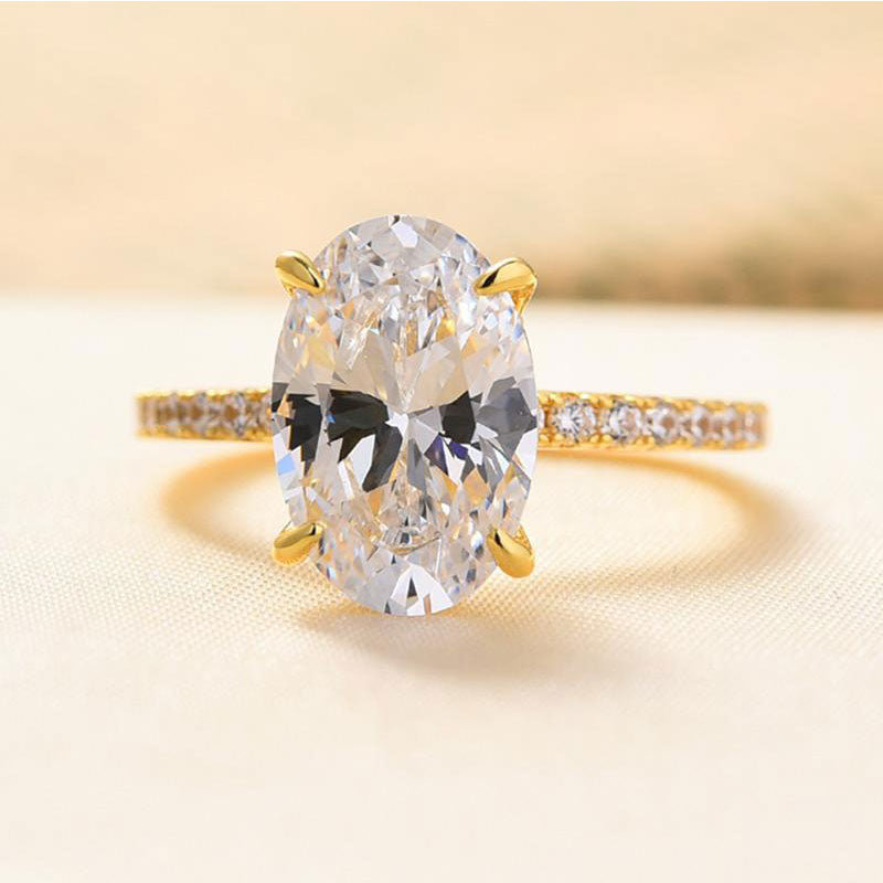 Wedding 4PC Stunning Golden Tone Bridal Set For Women In Sterling Silver Shineofdiamond