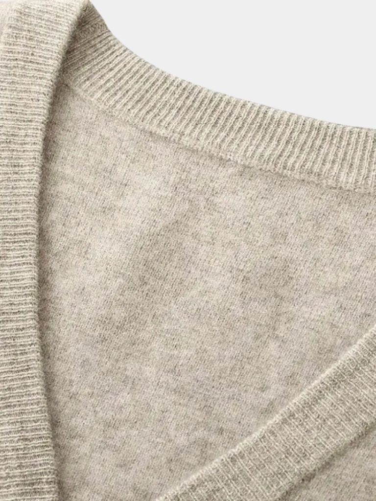 100% Merino Wool V Neck Knitwear Cardigan Sweater - Casa  Laro CASA LARO