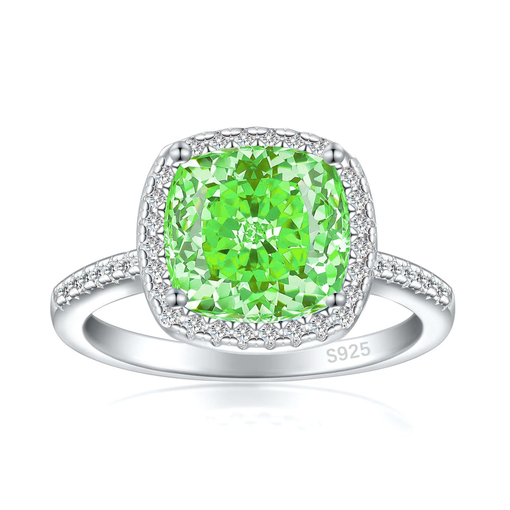 3.5ct Cushion Cut Halo Multi Color Sterling Silver Engagement Ring shine of diamond