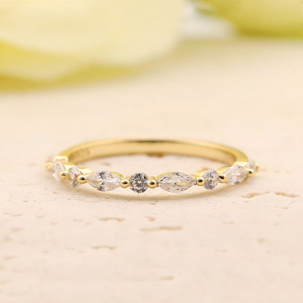 Noble Radiant Cut 3PC  Sterling Silver Wedding Bridal Set in Golden Tone shineofdiamond