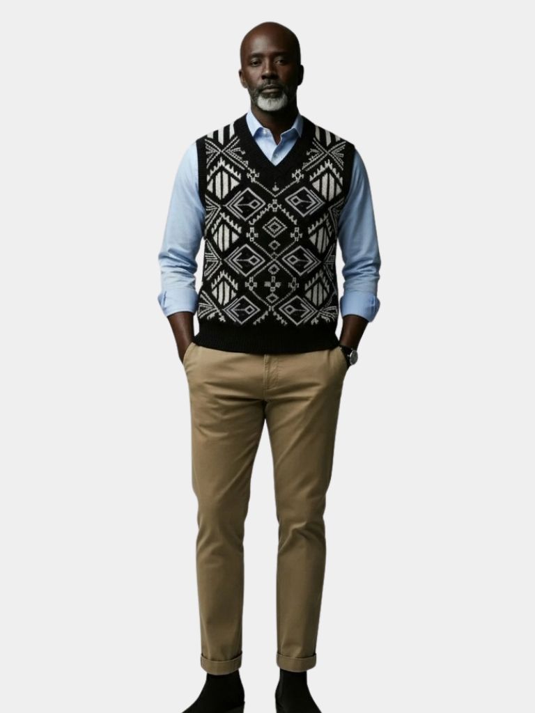 Academic Retro Knit Vest - Casa  Laro CASA LARO