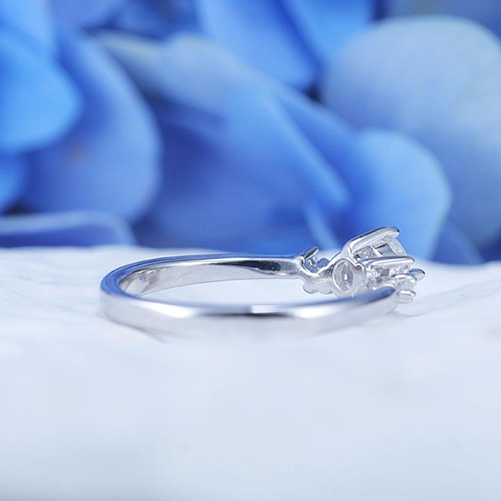 ShineofDiamond Classic 0.5 CT Five Stone Round Cut Moissanite Ring Shine of Diamond