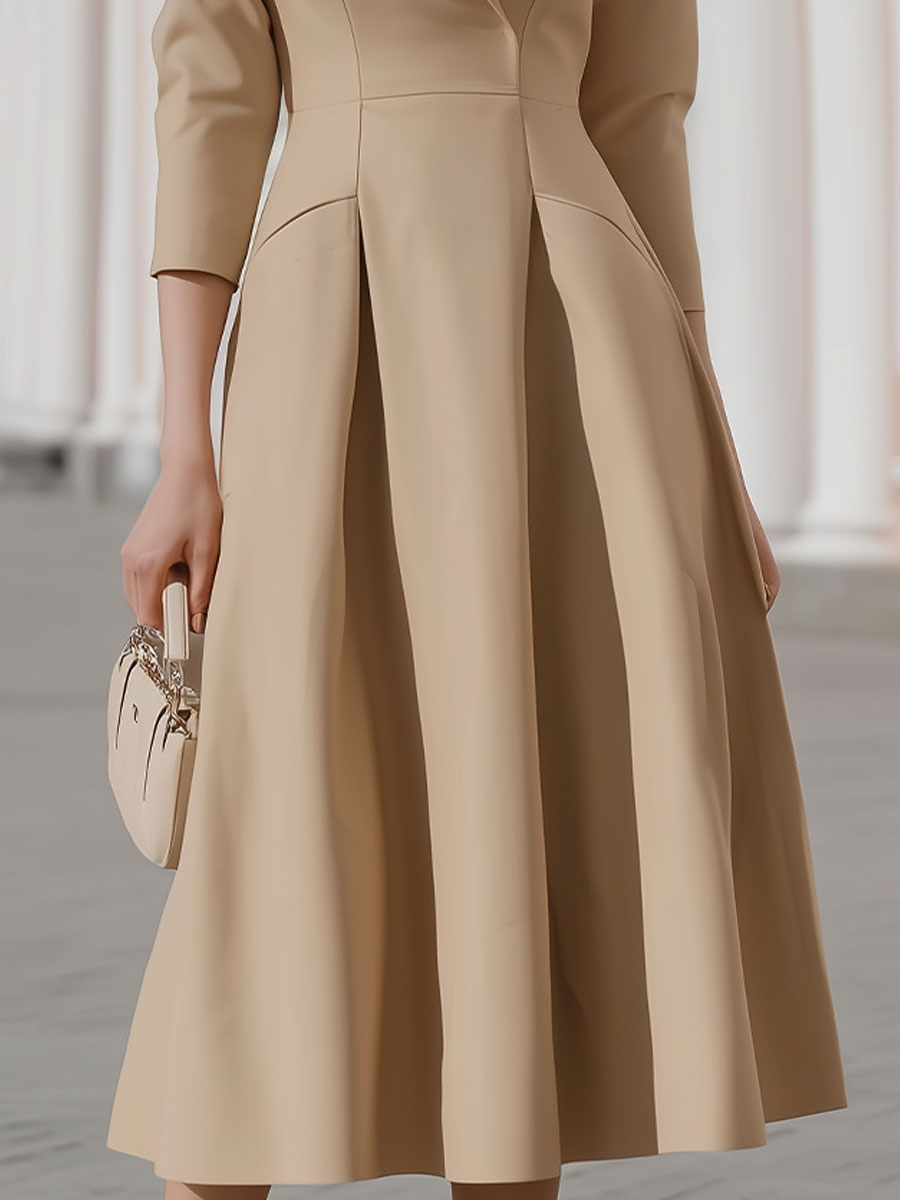 Casa Laro Beige Blazer-Style Midi Dress SN