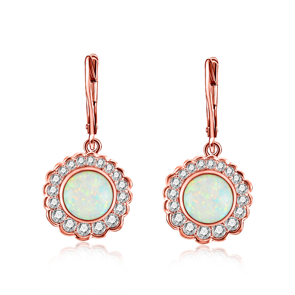 Opal Halo Sterling Silver Drop Earrings Carly Jewelry