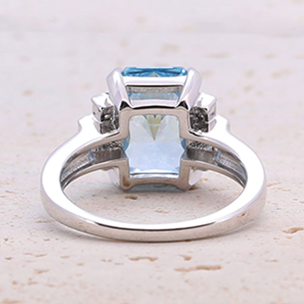 4.0CT. Radiant Cut Sterling Silver Engagement Ring (Multi Color Available) shine of diamond