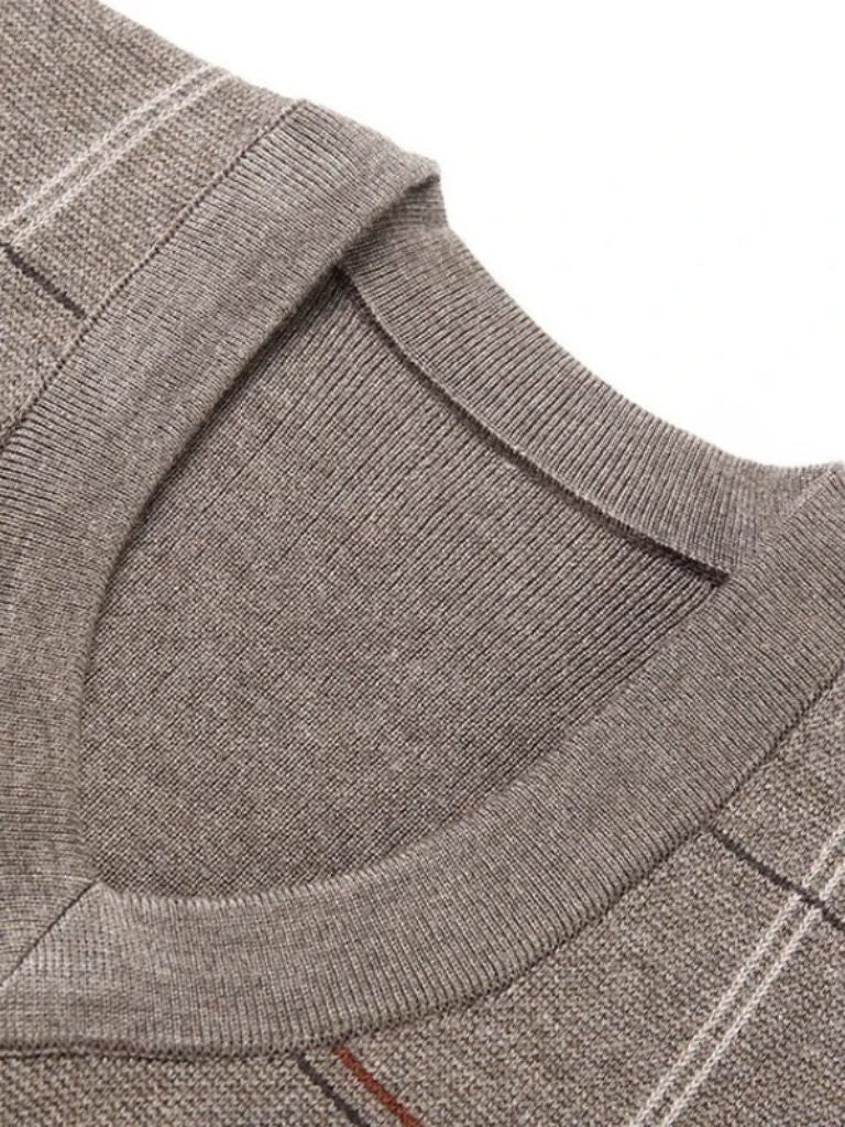 Academic Checkered Knit Vest - Casa  Laro CASA LARO