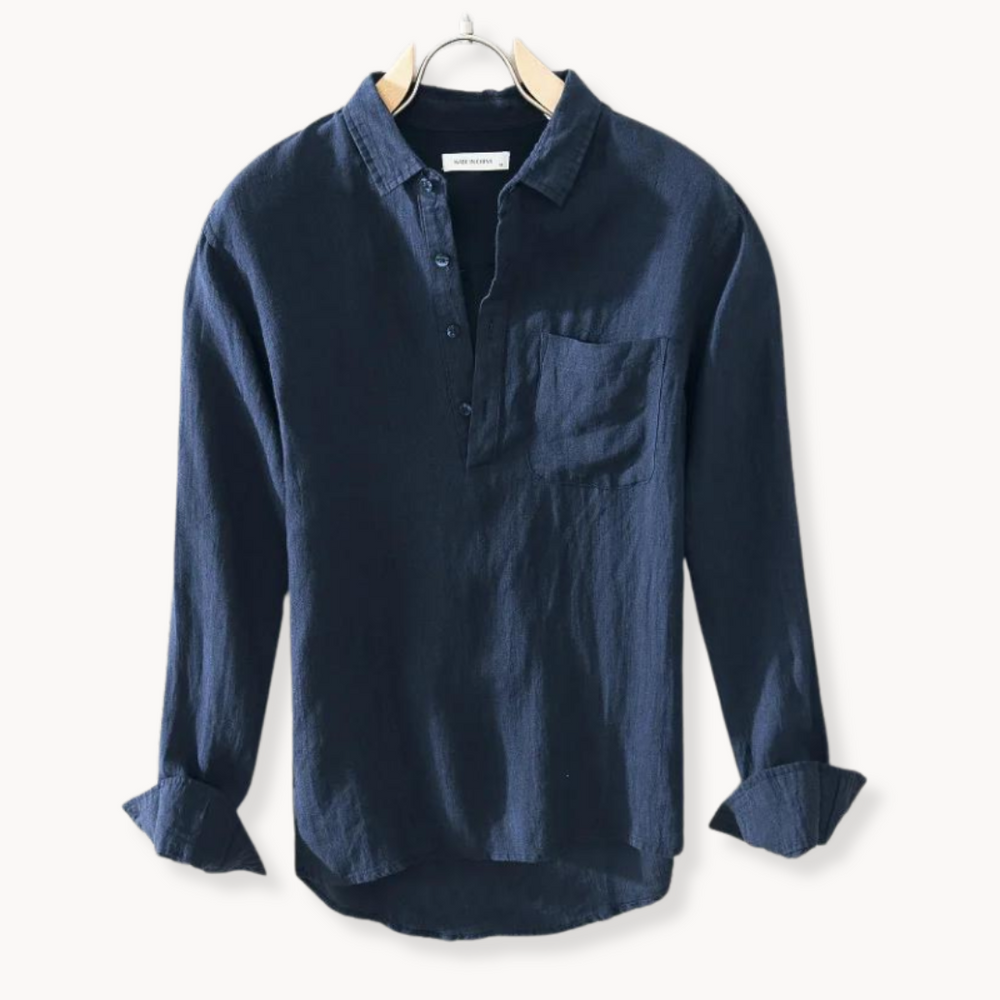 Amalfi Linen Popover - Shirt CASA LARO MEN