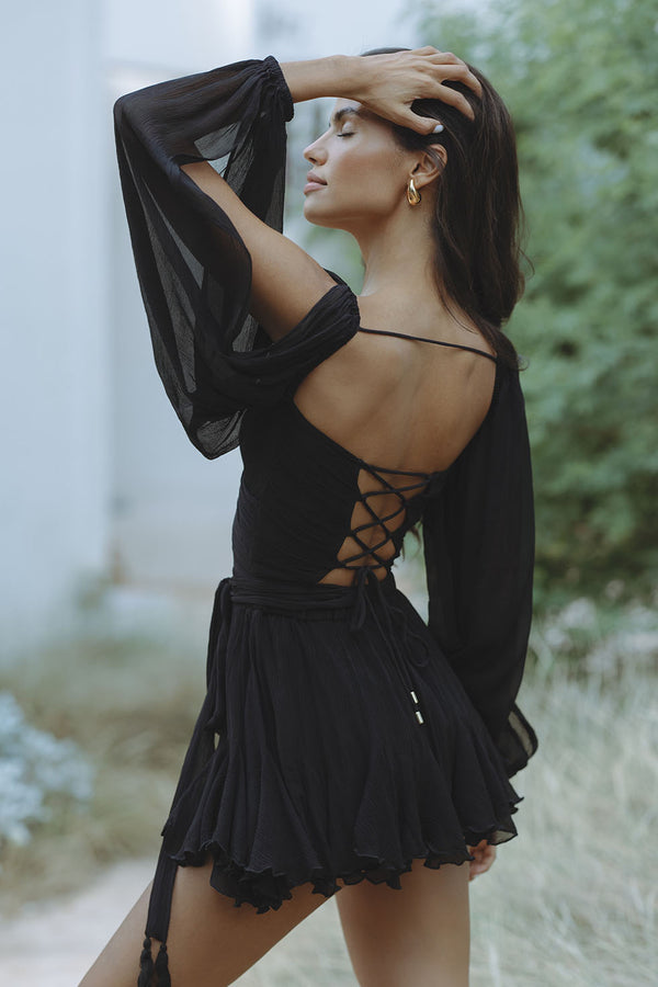 Amelie Satin Slip - Mini Dress CASA LARO