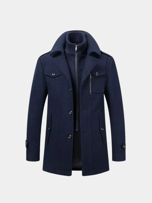 Aristocratic Black Wool Overcoat - Casa  Laro CASA LARO