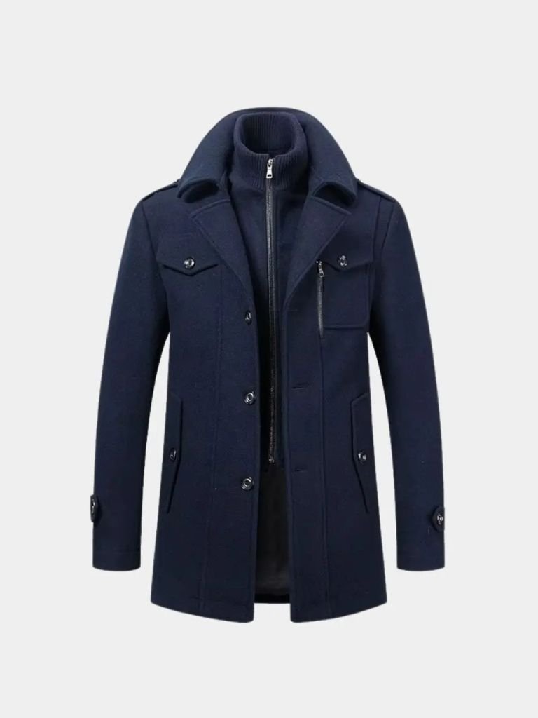 Aristocratic Black Wool Overcoat - Casa  Laro CASA LARO