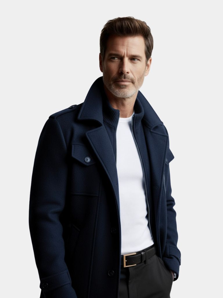 Aristocratic Black Wool Overcoat - Casa  Laro CASA LARO