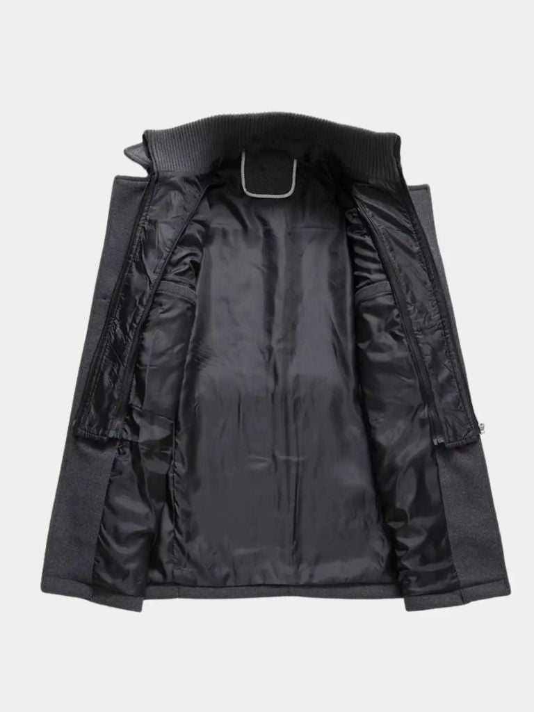Aristocratic Black Wool Overcoat - Casa  Laro CASA LARO