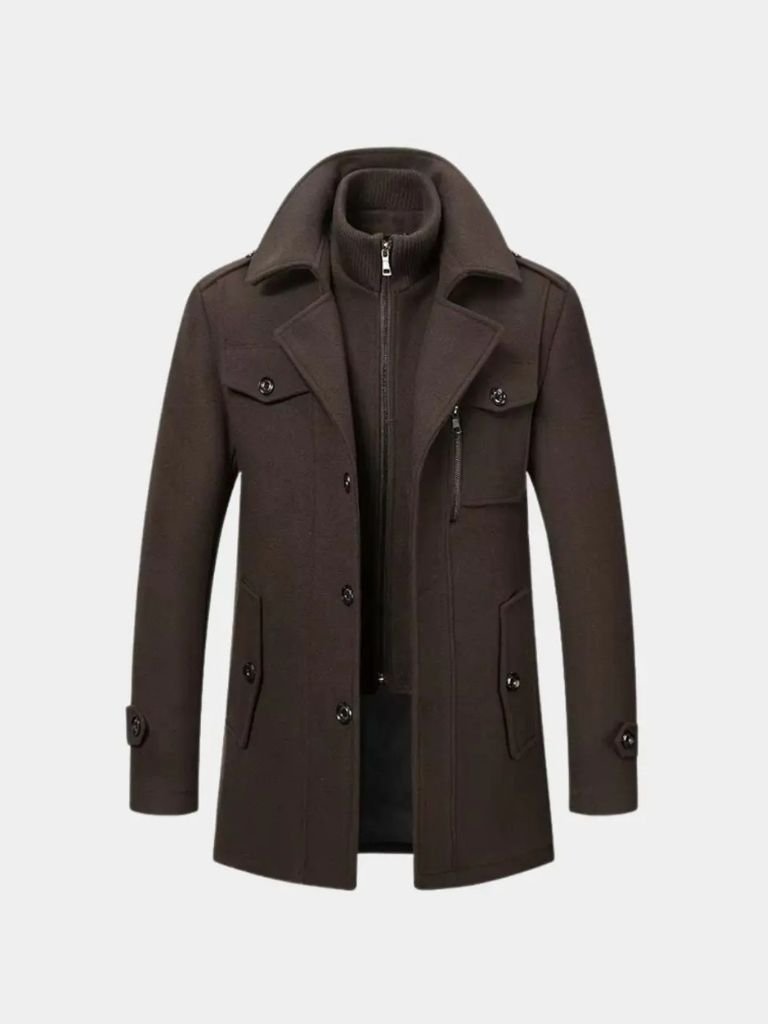 Aristocratic Black Wool Overcoat - Casa  Laro CASA LARO