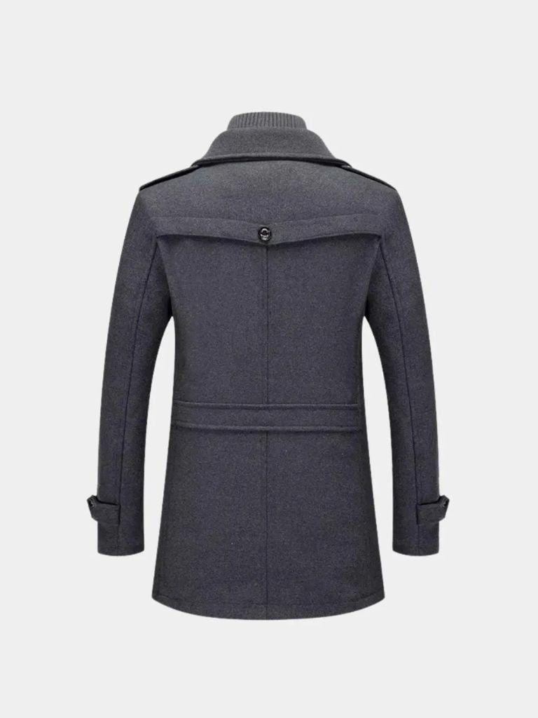 Aristocratic Black Wool Overcoat - Casa  Laro CASA LARO