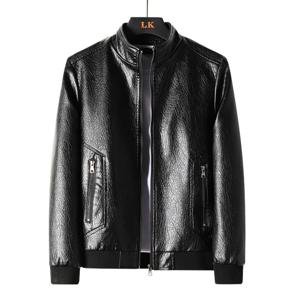 Black Biker Slim-Fit - Leather Jacket CASA LARO MEN