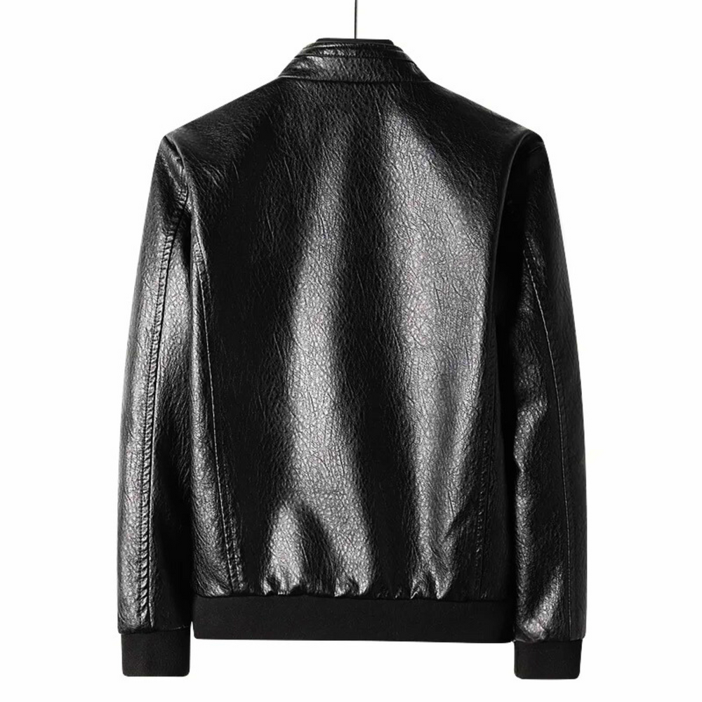 Black Biker Slim-Fit - Leather Jacket CASA LARO MEN